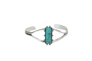 Burnished Silver Turquoise Cuff