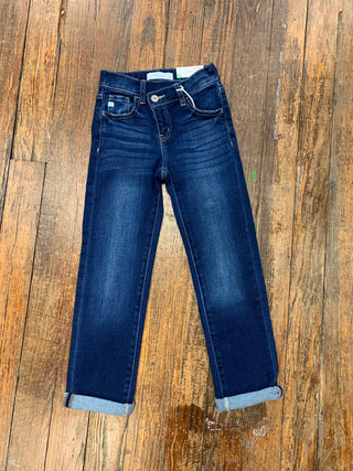 Girls Cross Over Mid Rise Straight Jean
