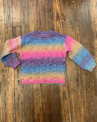 Pink Ombre Rainbow Sweater