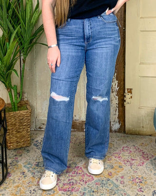 High Waisted Tummy Control Destroy Straight Jean