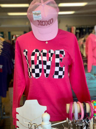 Love Checkered Sweatshirt