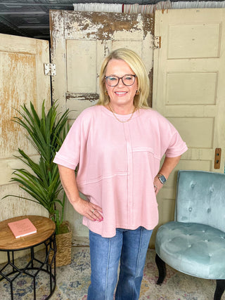 Blush Dolman Short Sleeve Top