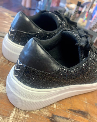 Glaring Black Chunky Glitter Sneaker