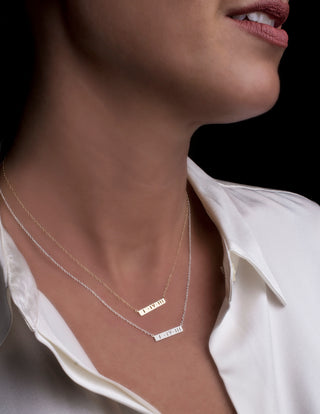 Lola Love Code 1-4-3 Silver Bar Necklace