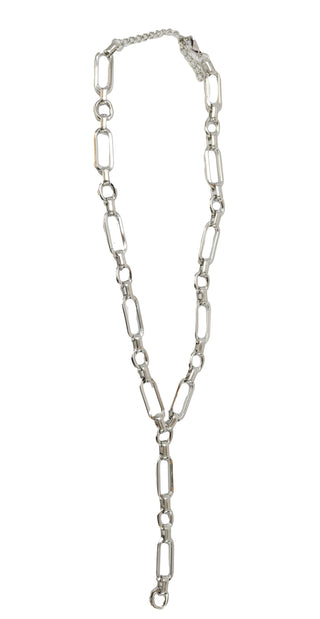17" Silver Chunky Chain Y Necklace