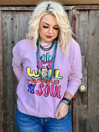 Well With My Soul Lavender Cord Sweatshirt