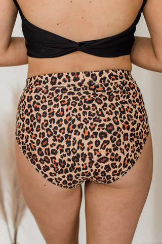 Sandy Shores High-Rise Swim Bottoms - Leopard