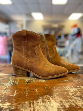 Quittin Time- Tobacco Suede Bootie