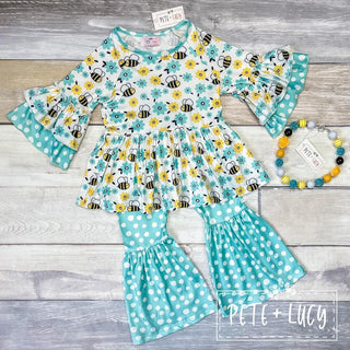 Pete & Lucy Busy as a Bee Toddler Pant Set